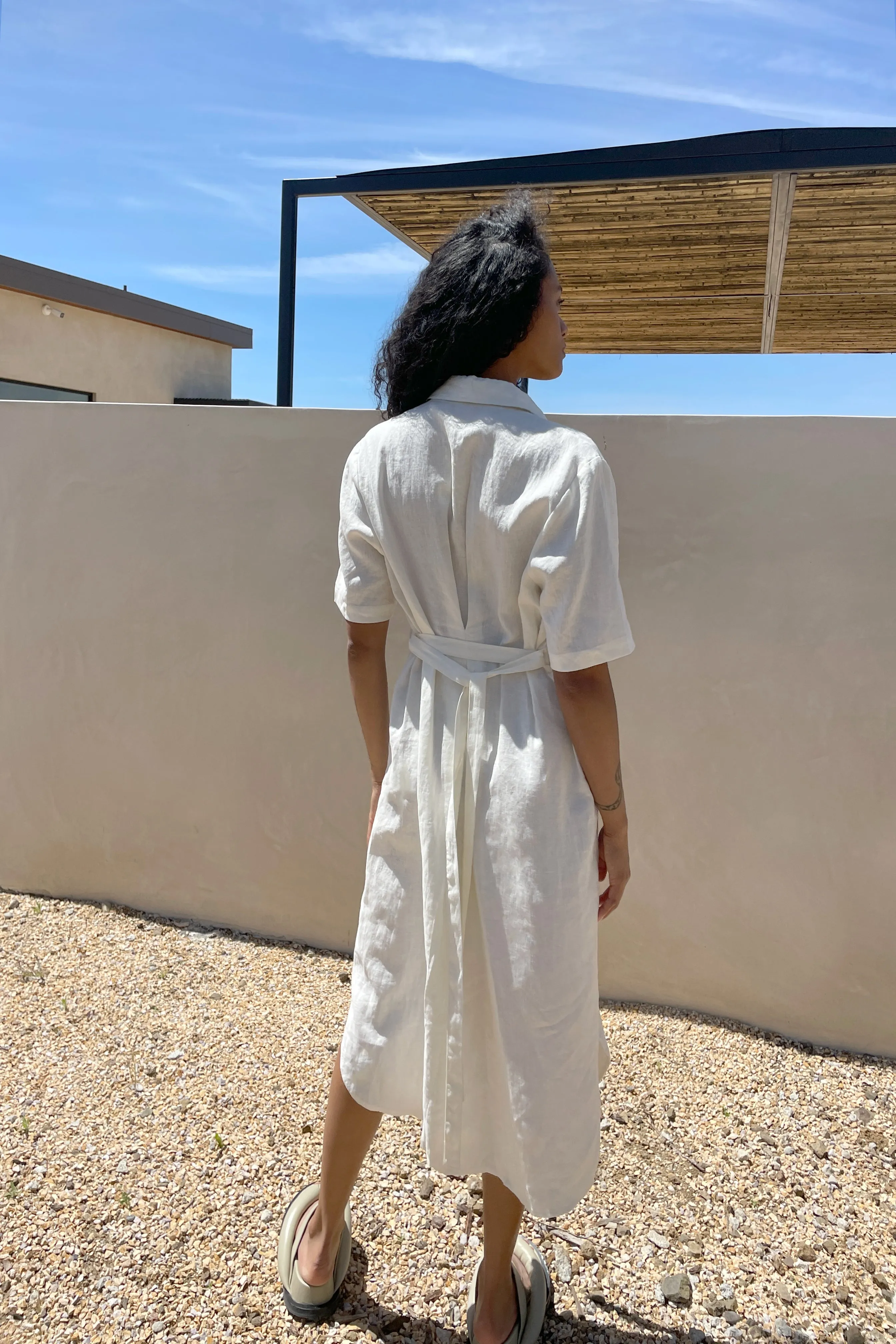 100% LINEN SHIRT DRESS