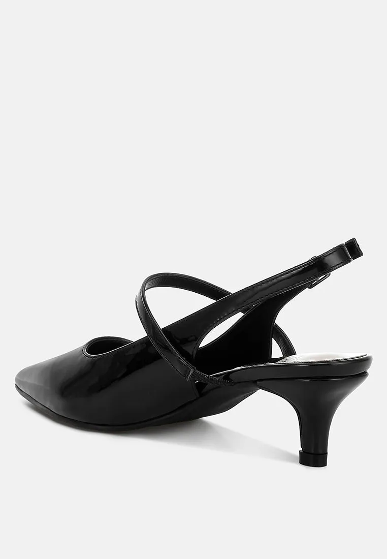 Abloom Kitten Heel Slingback Sandals