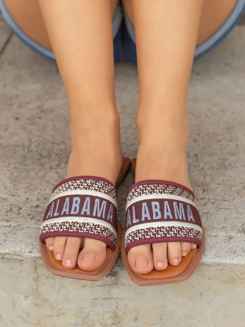 Bobbie Game Day Sandals - Alabama Burgundy