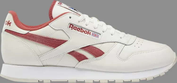 Classic leather 'chalk mars red' Reebok sneakers, white