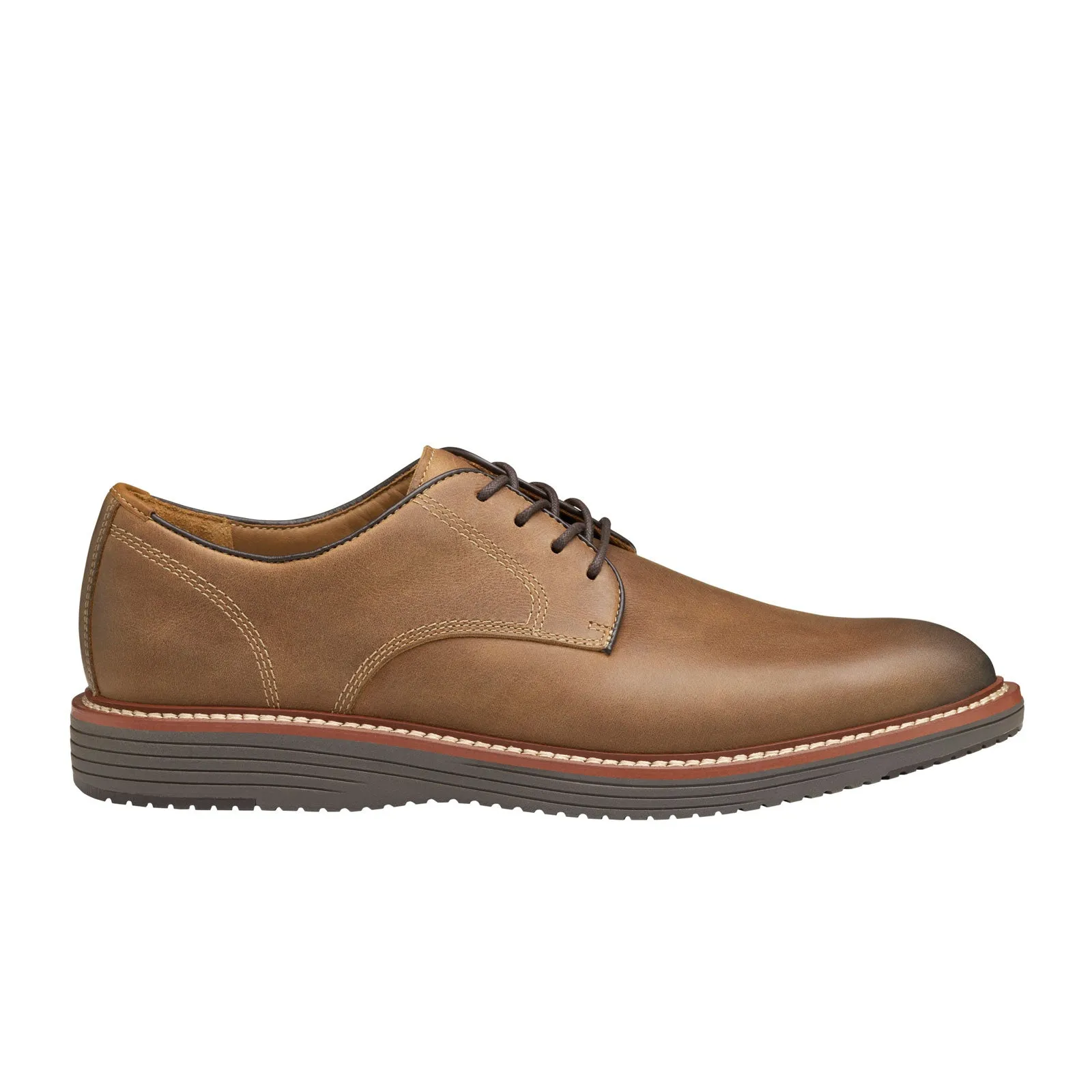 Johnston & Murphy Upton Plain Toe Oxford (Men) - Tan Oiled Full Grain