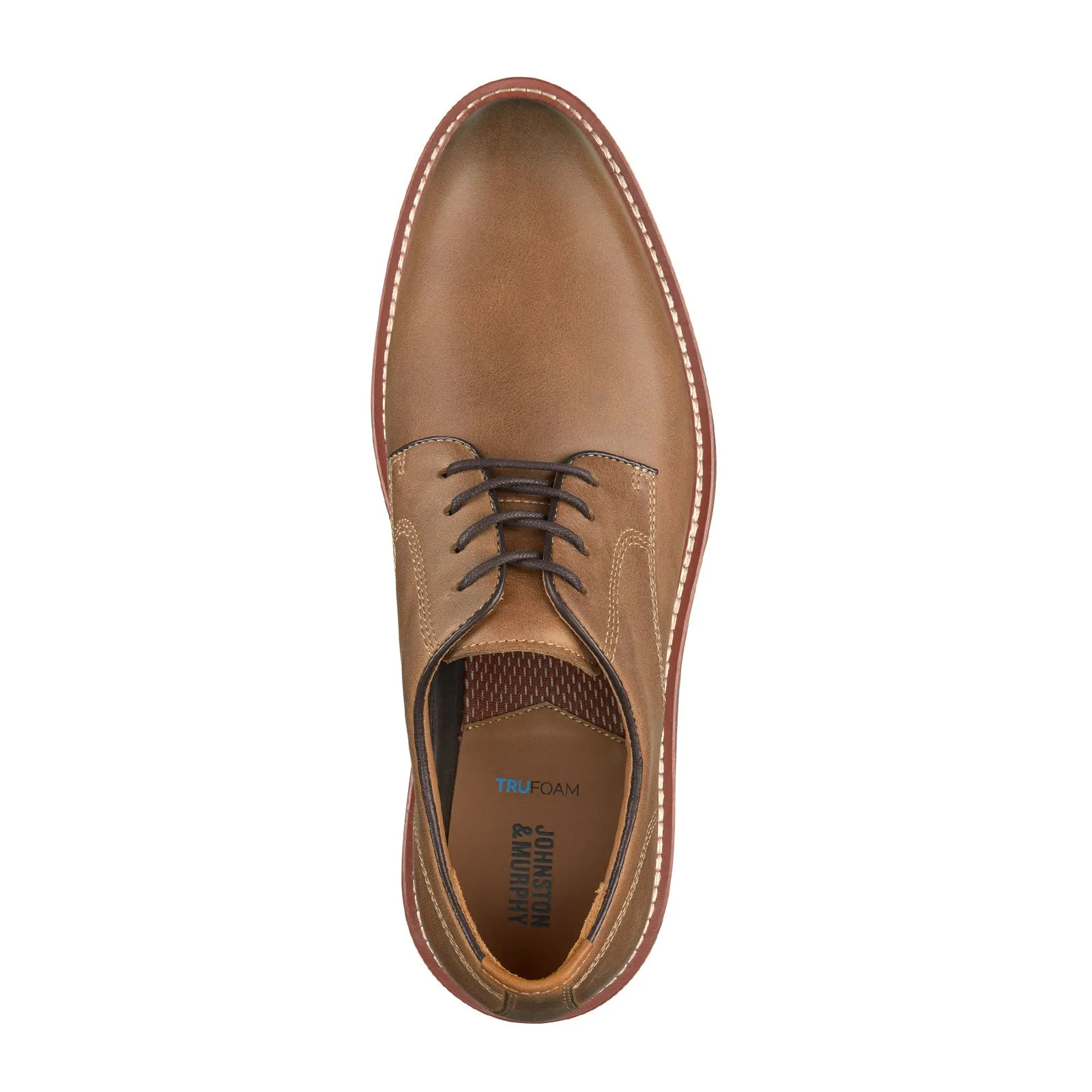 Johnston & Murphy Upton Plain Toe Oxford (Men) - Tan Oiled Full Grain