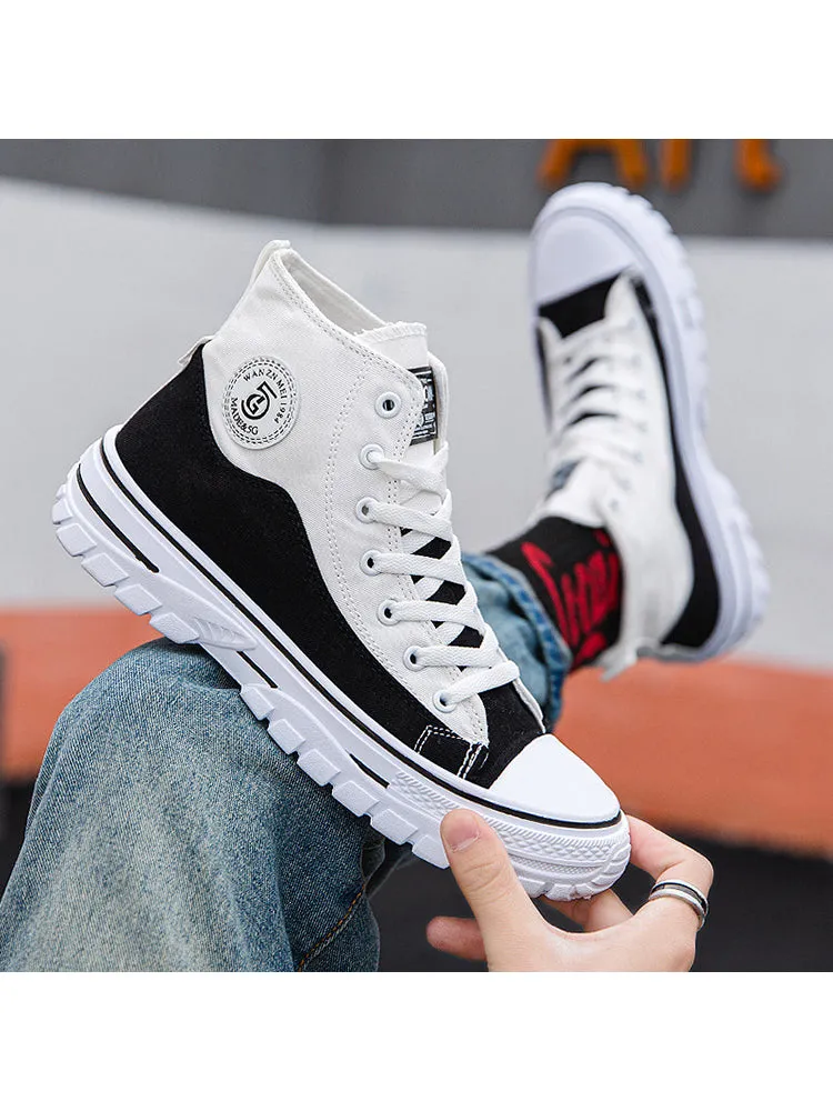 New High Top Sporty Casual Fashion Breathable Canvas Shoes