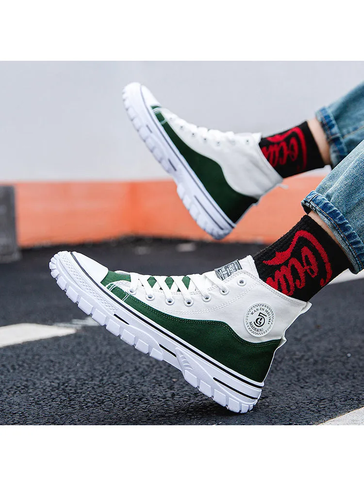 New High Top Sporty Casual Fashion Breathable Canvas Shoes