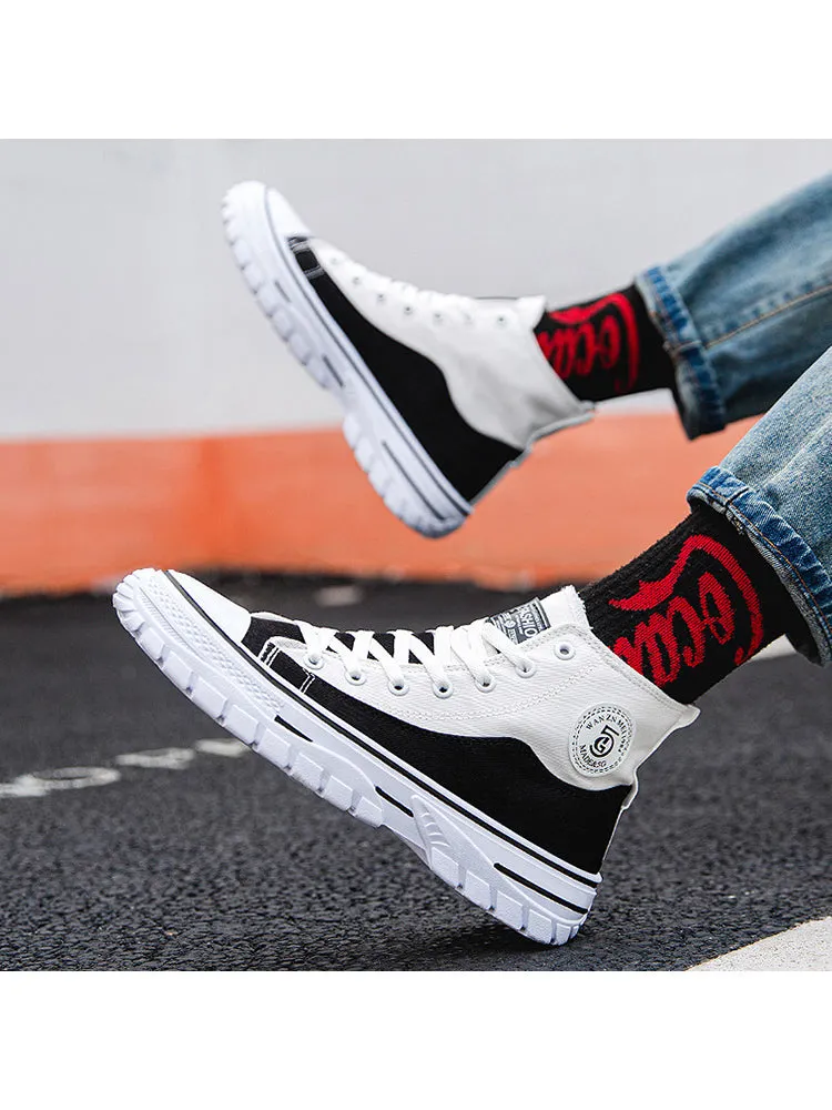 New High Top Sporty Casual Fashion Breathable Canvas Shoes