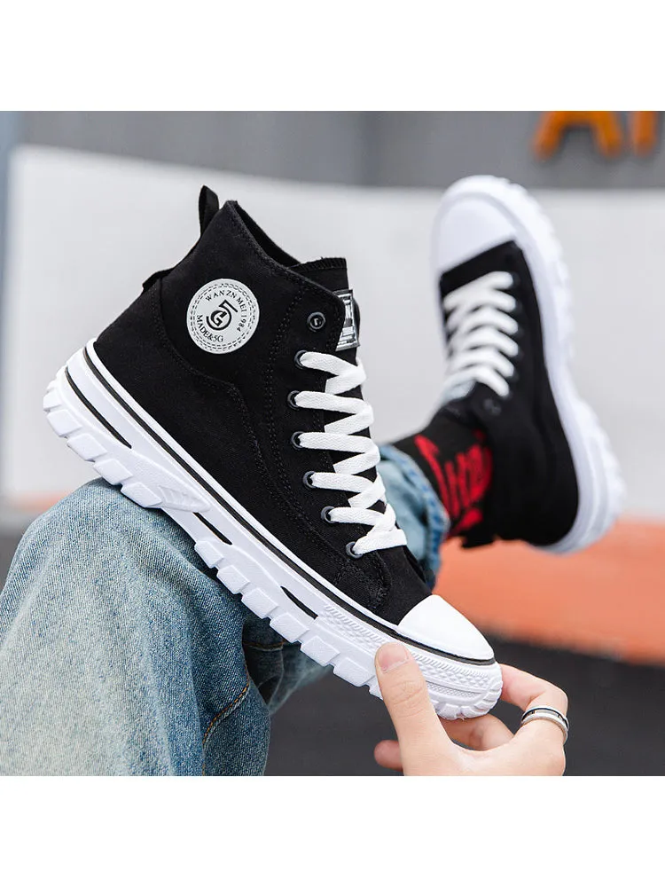 New High Top Sporty Casual Fashion Breathable Canvas Shoes