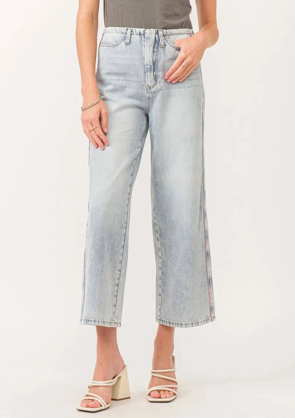 Polly Super High Rise Straight Crop Jeans - Naples