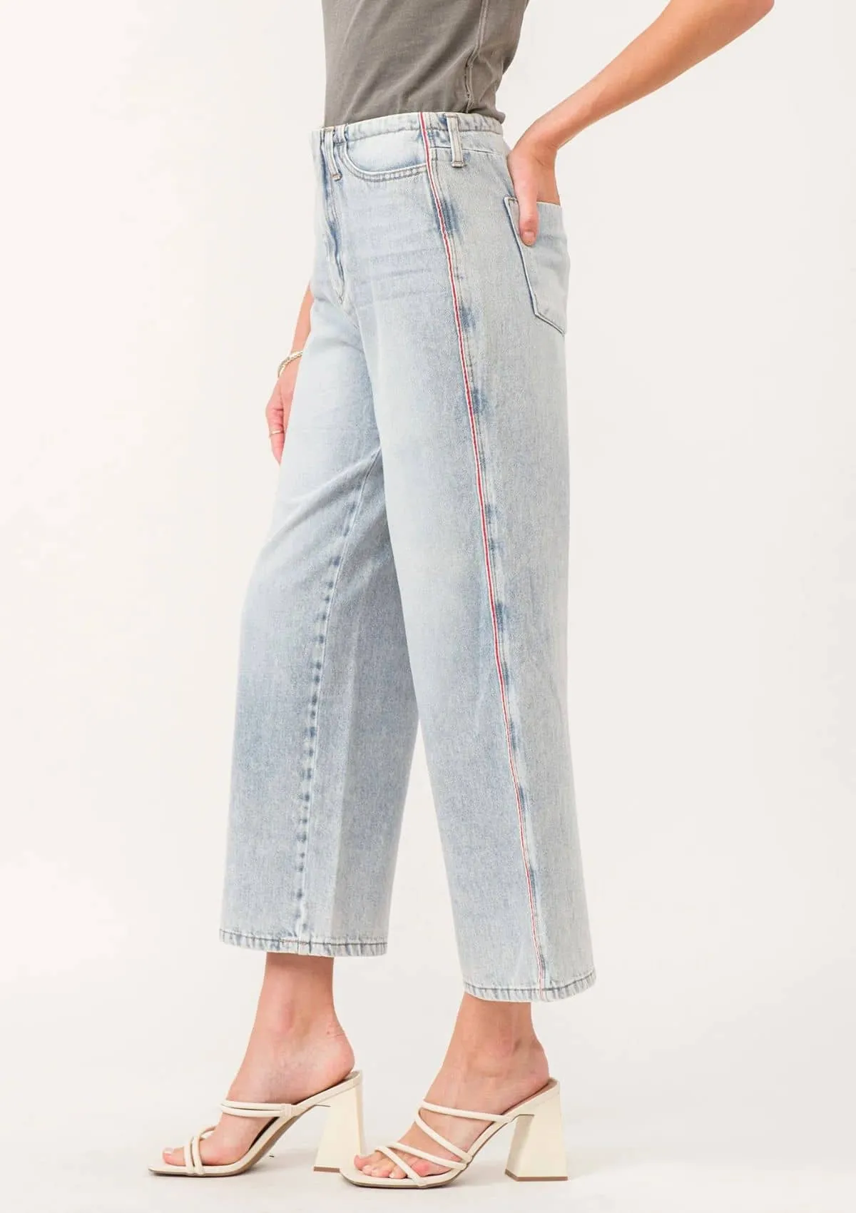 Polly Super High Rise Straight Crop Jeans - Naples