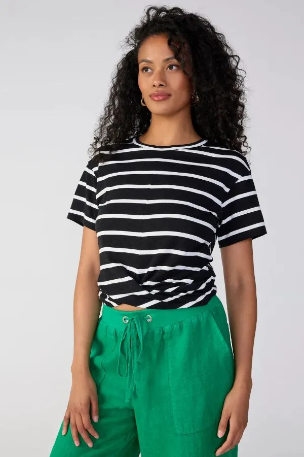 Twist Of Fate Tee - Black/White Stripe