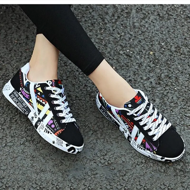 Unisex Cotton Fabric Breathable Lace Up Shoes